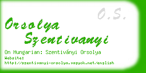 orsolya szentivanyi business card